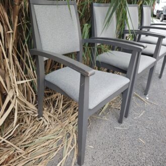 Sillas de Brazos Vintage Madera Gris y Tapizado Gris Jaspeado 9 1000644891