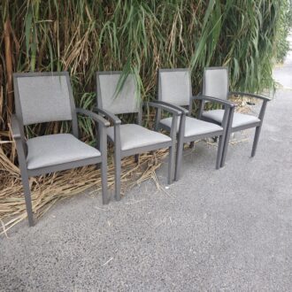 Sillas de Brazos Vintage Madera Gris y Tapizado Gris Jaspeado 7 1000644892