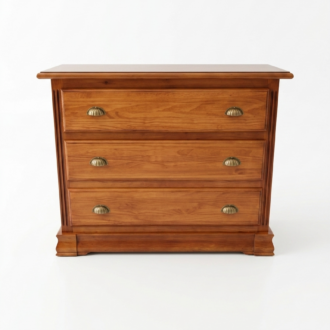 Cómoda Clásica de Madera 3 Cajones y Tiradores de Concha