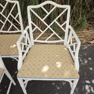Juego de 8 Sillas Hollywood Regency Chinoiserie de Bambú Tallado (Faux Bamboo) 6 1000646151