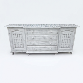 Inicio 16 Aparador Provenzal Blanco Decapado Shabby Chic