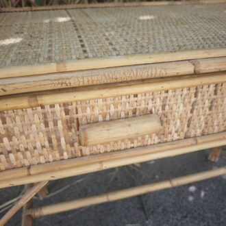 Escritorio Vintage de Bambú Natural y Rejilla Trenzada (Años 70) 7 1000657232