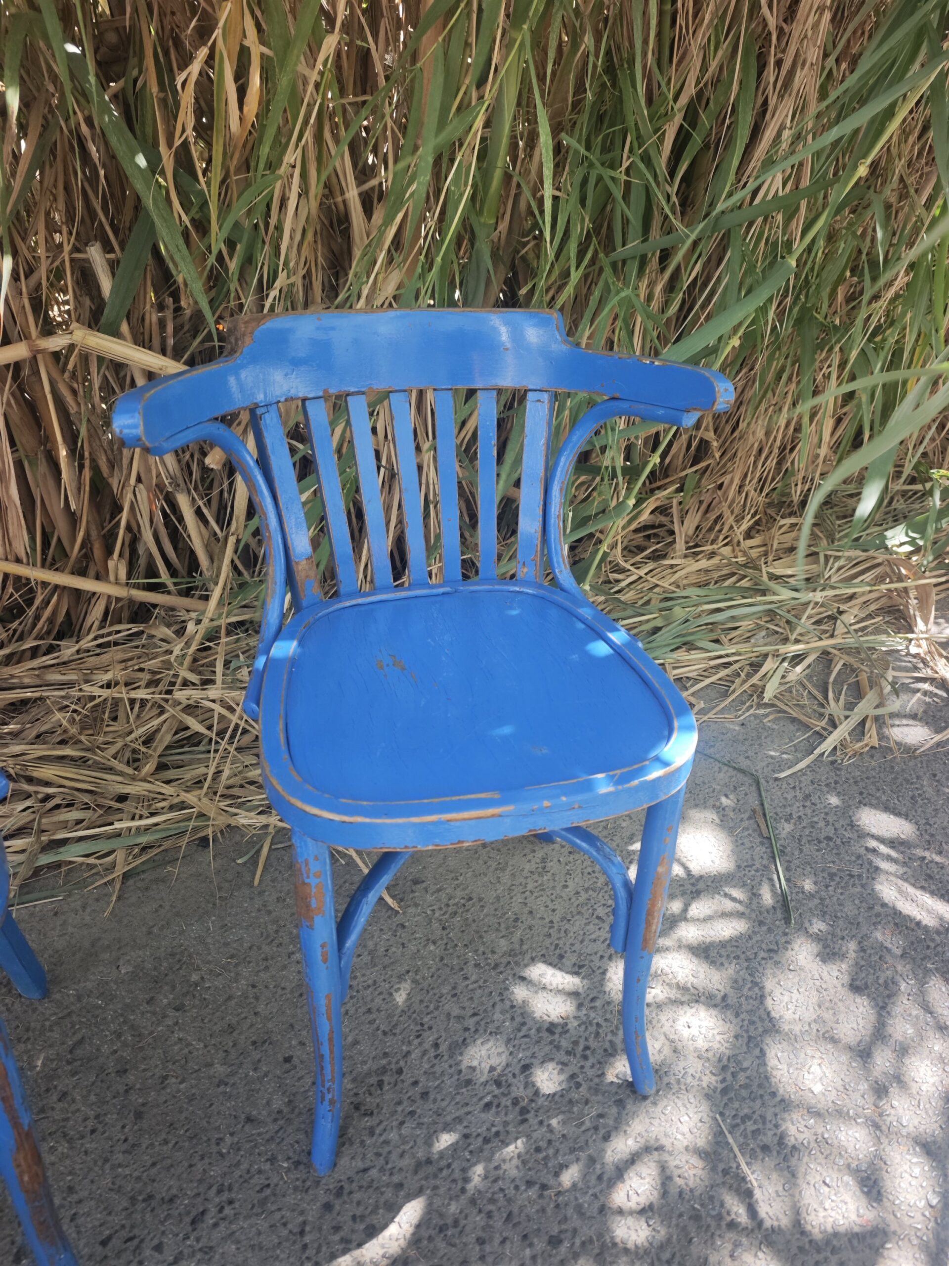 STonet Vintage Bistro Chairs in Blue - French Cafe Style22- Image Sillas Tonet Bistró Vintage en Azul - Estilo Café Francés - Image 2