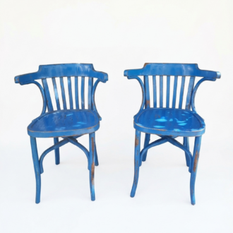 Tonet Vintage Bistro Chairs in Blue - French Cafe Style