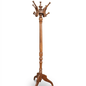 Vintage Turned Wood Coat Rack