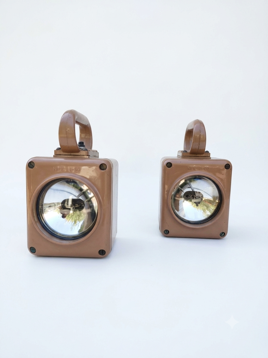 Vintage NIFE L-50 Naval Lanterns – Industrial / Maritime Style 1 Linternas Navales Vintage NIFE L-50 – Estilo Industrial / Marítimo
