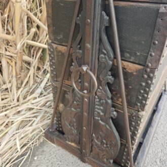 Antigua Caja de Escribano China de Madera y Hierro Forjado Siglo XIX 10 1000670830 1