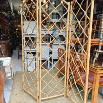 Biombo Vintage de Bambú y Ratán con Celosía años 70 6 1000672369 1