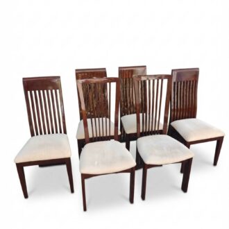 Sillas de comedor de madera lacada con respaldo alto de listones