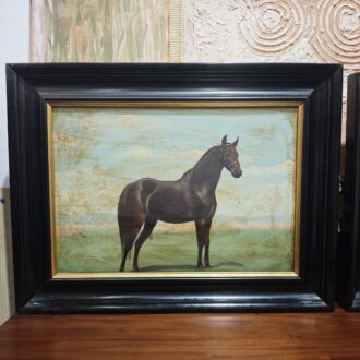 Pinturas antiguas de caballos sobre tabla 7 1000676117
