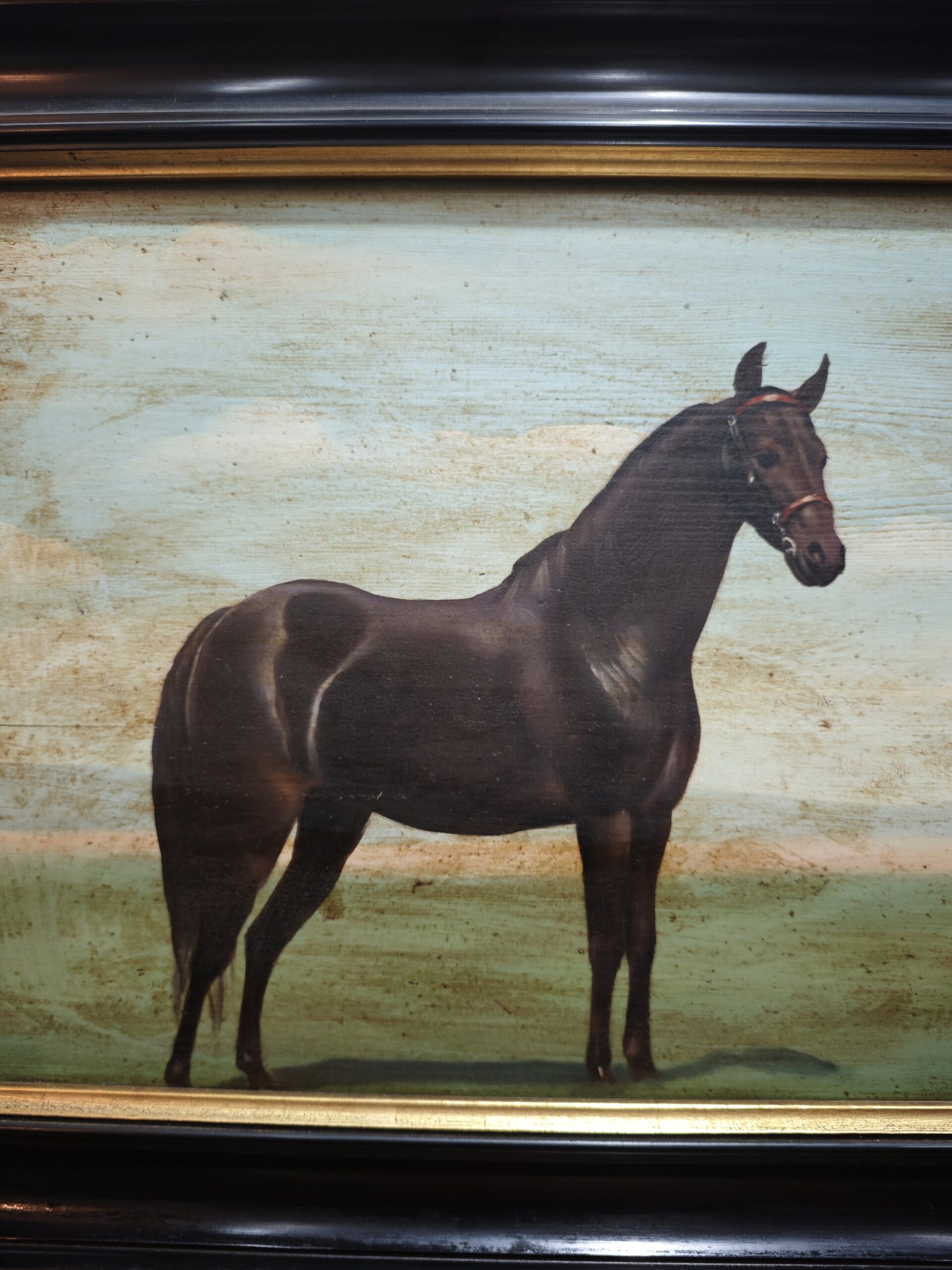 Pinturas antiguas de caballos sobre tabla 4 Pinturas antiguas de caballos sobre tabla - Imagen 4