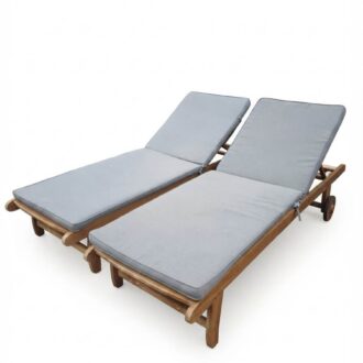 Novedades 5 Hamacas de teca colchoneta gris y ruedas