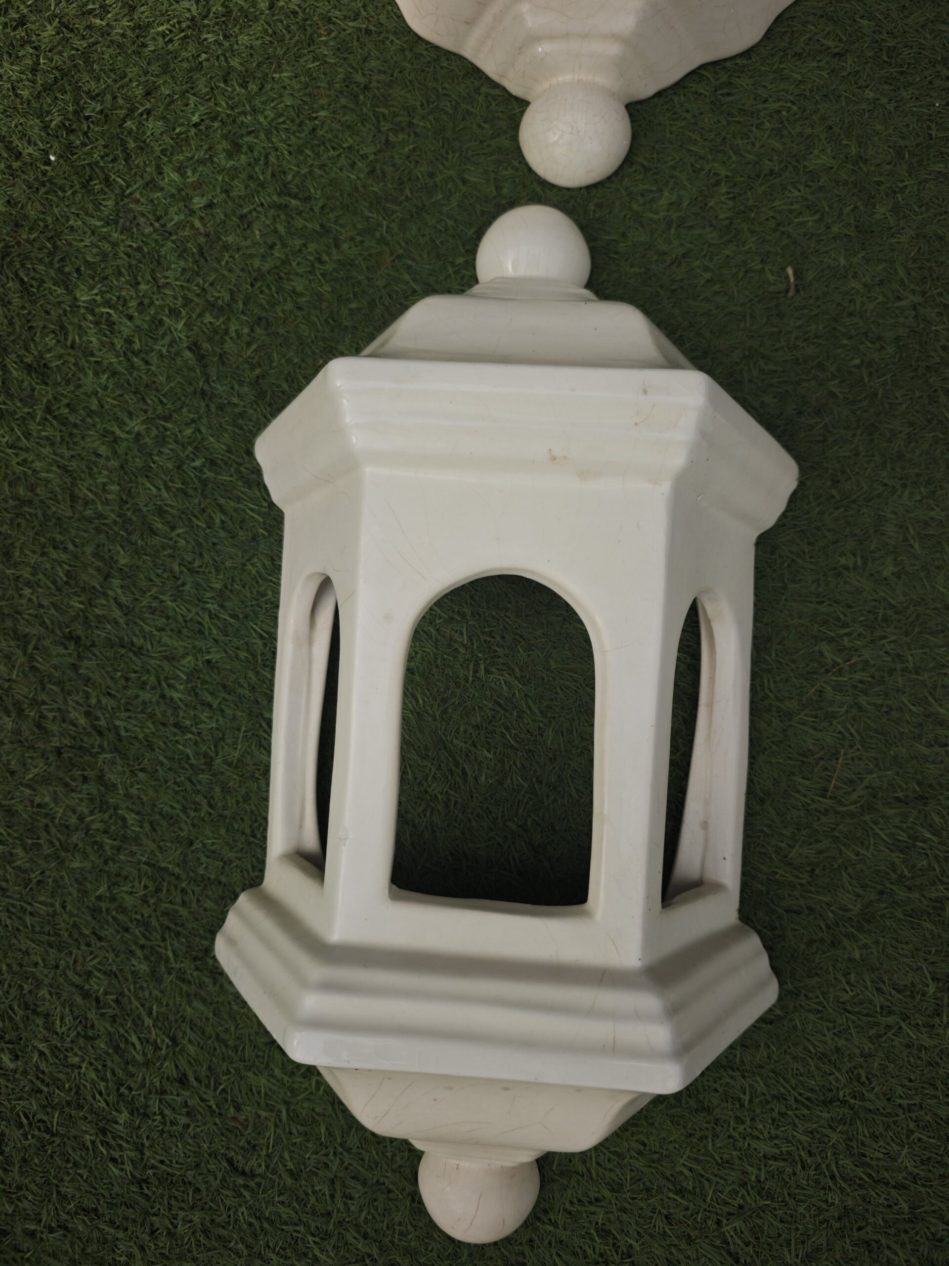 Apliques de pared de cerámica blanca tipo farol 3 Apliques de pared de cerámica blanca tipo farol - Imagen 3
