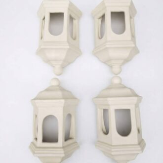 Novedades 3 Apliques de pared de cerámica blanca tipo farol