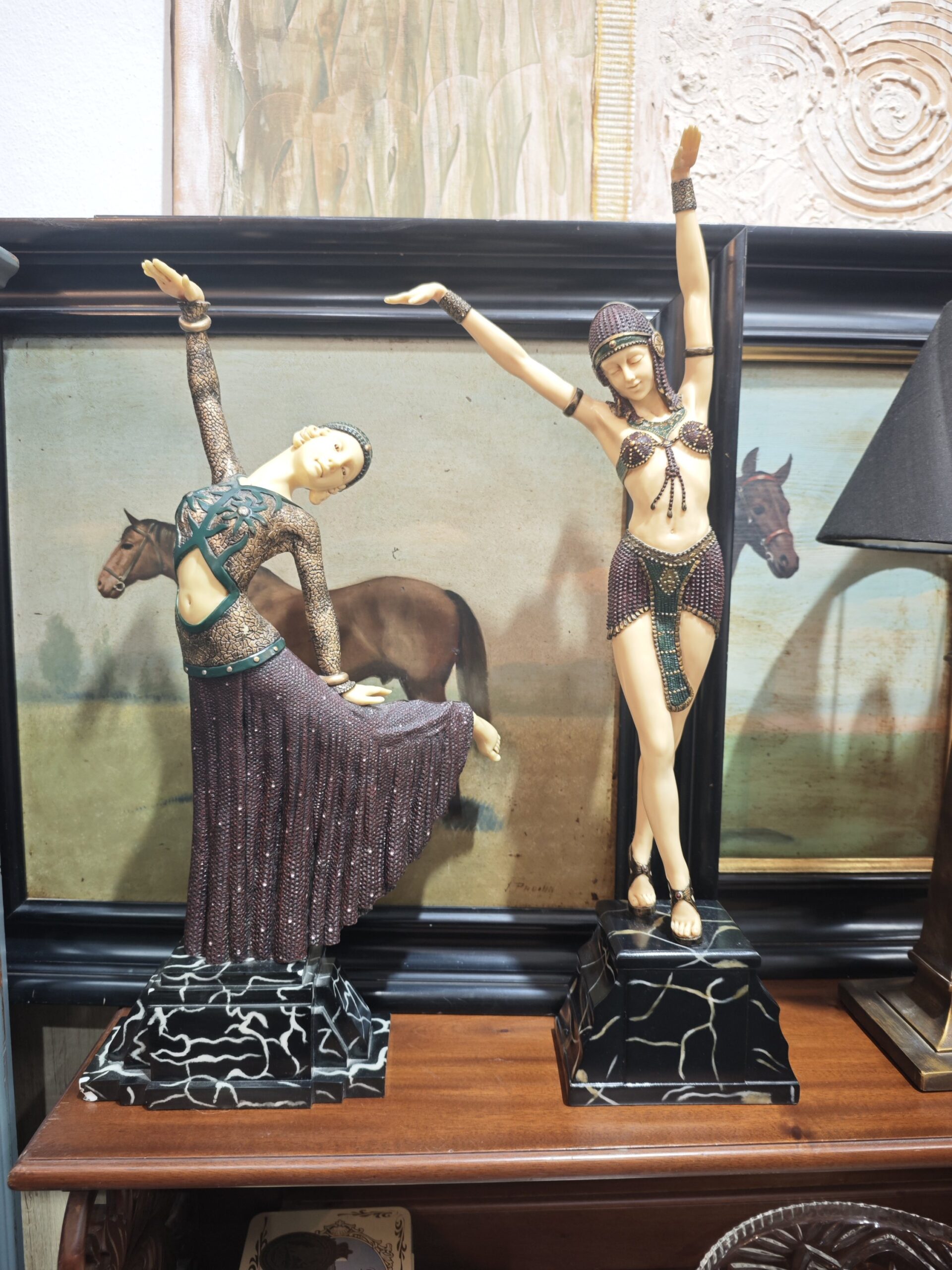 Bailarinas egipcias Art Déco Demetre Chiparus 2 Bailarinas egipcias Art Déco Demetre Chiparus - Imagen 2