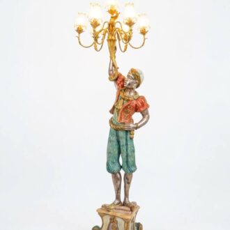 20th century polychrome Torchero candelabra