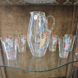 Juego de jarra y vasos Mid Century alemán años 50 7 1000684815