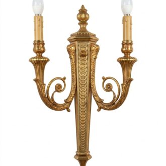 Aplique de pared Mariner de bronce acabado oro francés con dos luces lujo
