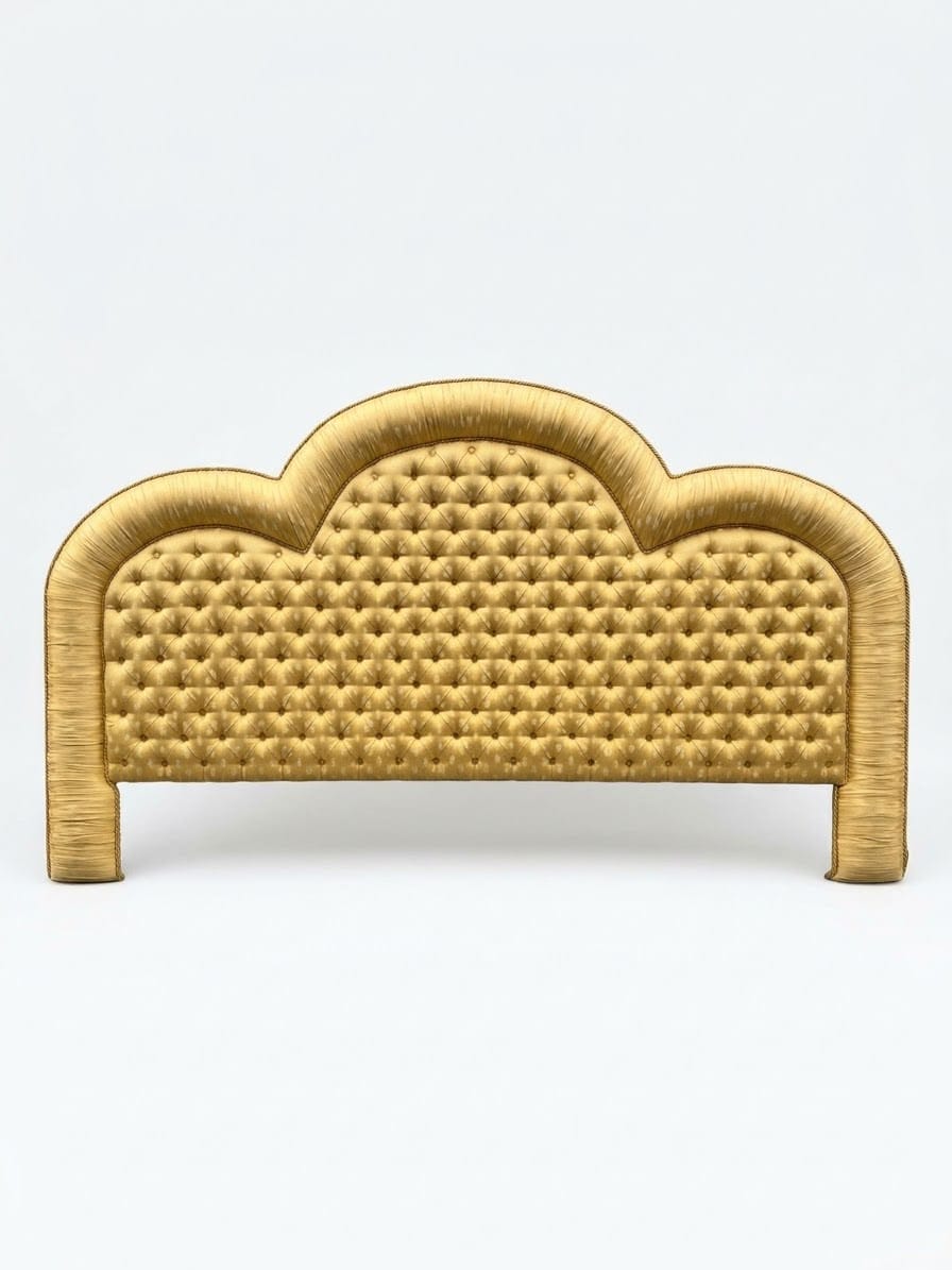 Cabecero de cama estilo palaciego con capitoné y tapizado dorado 1 cabecero xxl