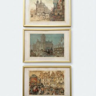Set of 3 vintage Anton Pieck gold frame prints