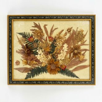 Cuadro de flores naturales secas enmarcado estilo vintage LUI Natural enmarcado