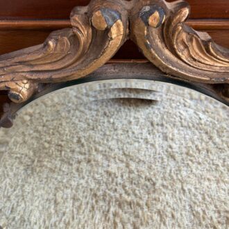 Espejo ovalado dorado con marco de madera ornamentado estilo rococó 5 Espejo ovalado dorado con marco de madera 1