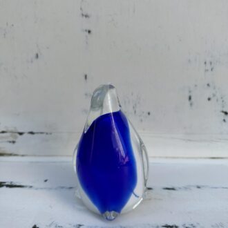 Figura de pingüino de cristal de Murano azul y blanco 5 Figura de pinguino de cristal de Murano azul y blanco 2