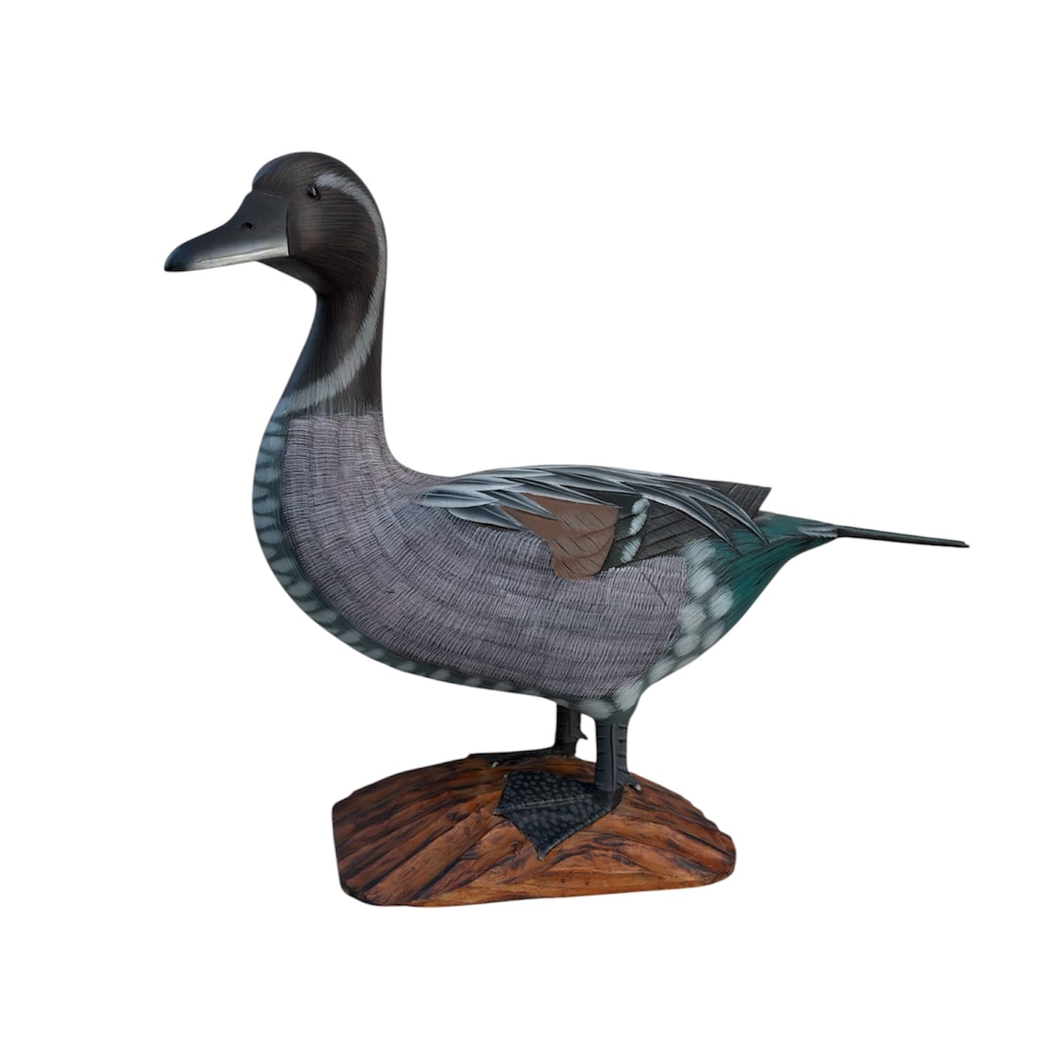 Figura decorativa de pato tallado y pintado a mano 1 Figura decorativa de pato tallado y pintado a mano 1988
