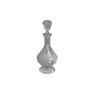 Licorera de cristal tallado con pie y tapón decorativo web