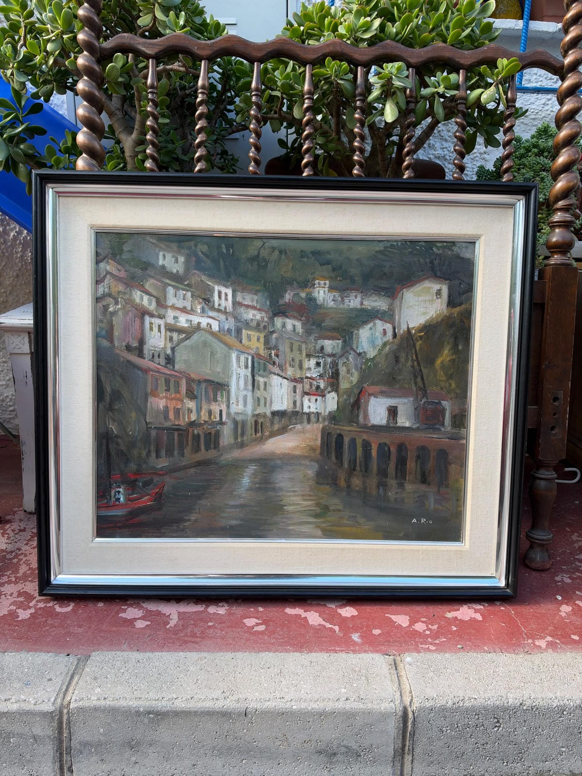 Cudillero oil painting signed A. Río – Agustí Río 2o22- Image Óleo de Cudillero firmado A. Río – Agustí Río - Image 2