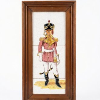 Panel de azulejos vintage con soldado napoleónico 3 lozas