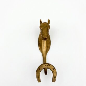 Inicio 17 Perchero de bronce con cabeza de caballo y herradura estilo antiguo