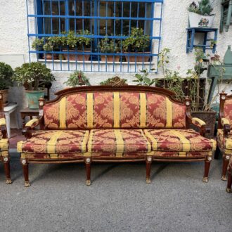 Conjunto de sofá y 2 sillones clásicos estilo Luis XVI con cerámica y bronce – Fabricación española 12 Conjunto de sofá y 2 sillones clásicos estilo Luis XVI con cerámica y bronce – Fabricación española – foto 5