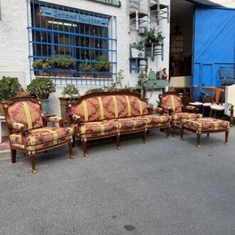 Conjunto de sofá y 2 sillones clásicos estilo Luis XVI con cerámica y bronce – Fabricación española 15 Conjunto de sofá y 2 sillones clásicos estilo Luis XVI con cerámica y bronce – Fabricación española – foto 8