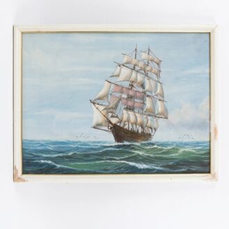 painting-sailor-sailboat-classic-high seas-white frame oil on canvas0
