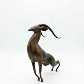 Escultura de antílope en bronce Loet Vanderveen firmada y numerada 129/750