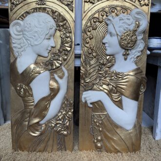 Pareja de bajorrelieves Art Nouveau inspirados en Alphonse Mucha 2 img 4203