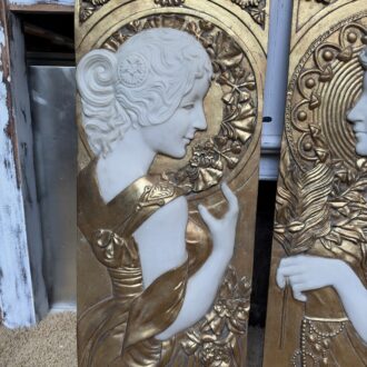 Pareja de bajorrelieves Art Nouveau inspirados en Alphonse Mucha 4 img 4204