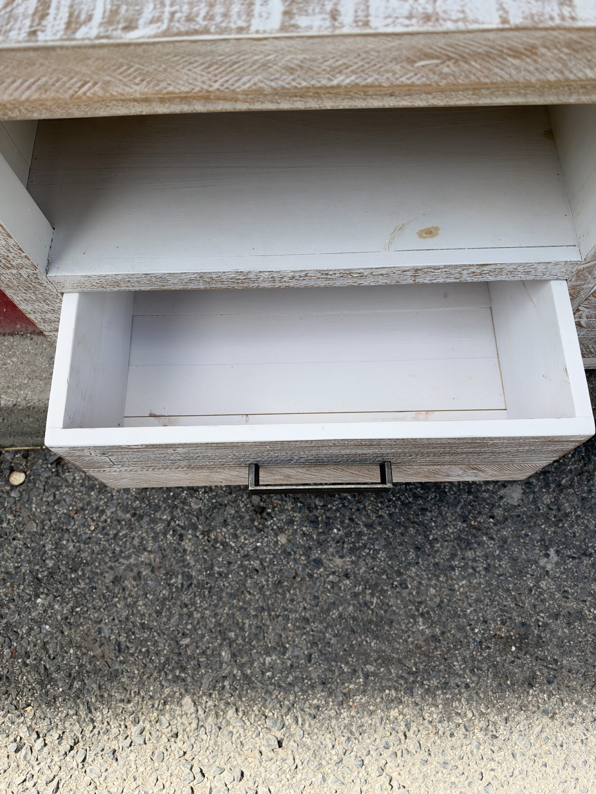 Pickled White Mango Wood TV Cabinet 4ge Mueble TV Madera de Mango Blanco Decapado - Image 4