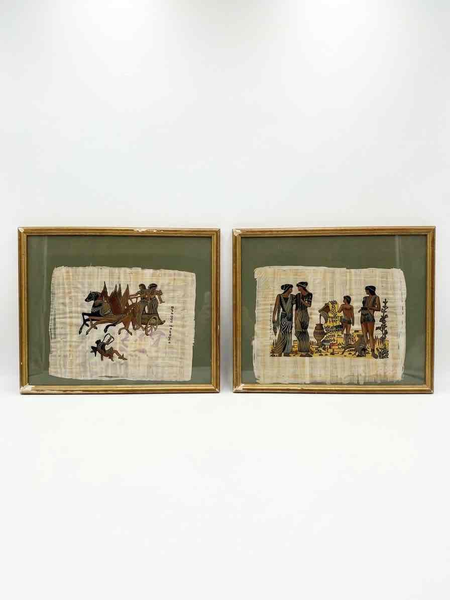 Pareja de cuadros de papiro con escenas de la antigua Grecia – 60 × 50 cm 1 Pareja de cuadros de papiro con escenas de la antigua Grecia – 60 × 50 cm