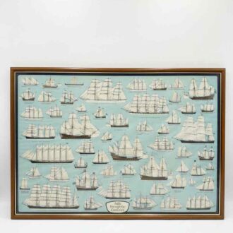 Cuadro náutico vintage de barcos de vela históricos