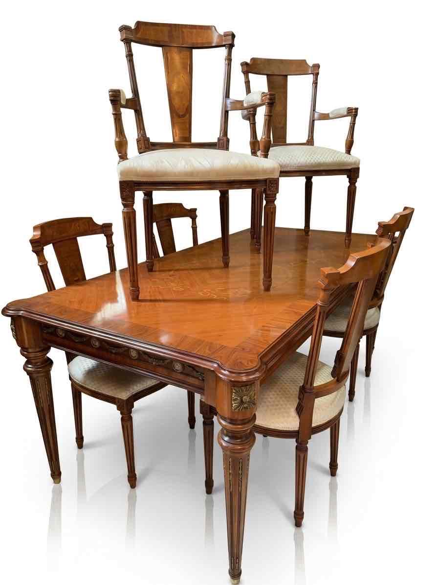 Mesa de comedor MARCONI Arte Italy con 6 sillas 1 Mesa de comedor MARCONI Arte Italy con 6 sillas