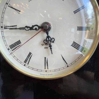 Reloj de sobremesa vintage estilo bambú con panel negro 7 img 4531 2