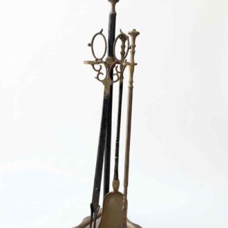 Vintage Bronze and Metal Fireplace Utensil Set