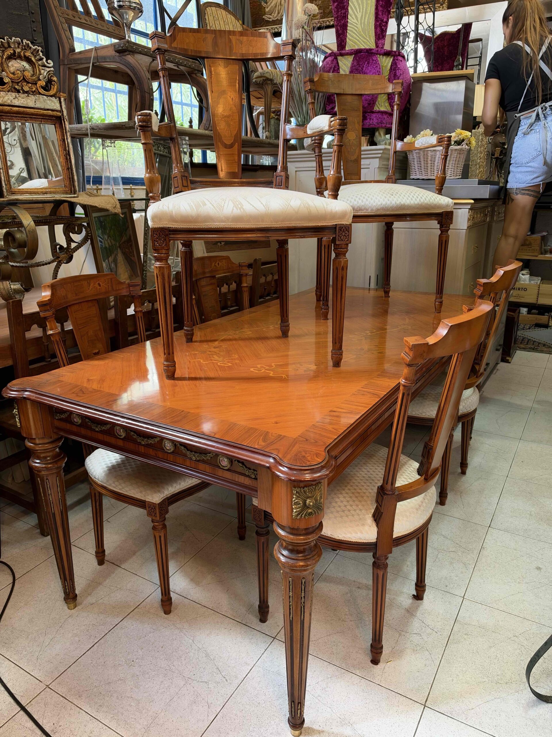 Mesa de comedor MARCONI Arte Italy con 6 sillas 2 Mesa de comedor MARCONI Arte Italy con 6 sillas - Imagen 2