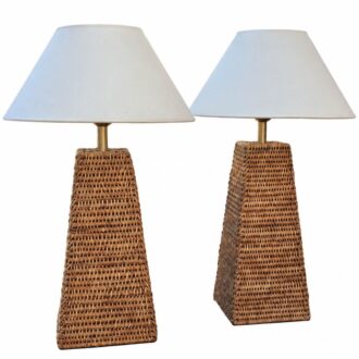 Pair of Midcentury rattan lamps from the 70s